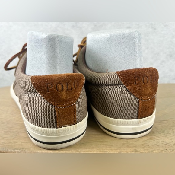 Polo Ralph Lauren Shoes Vaughn Athletic Leather Brown Sneakers Size 10D - Picture 6 of 9